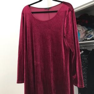 Velour red dress XXL